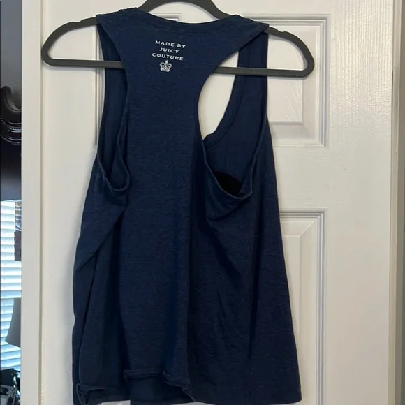 Navy Juicy Courture racer back top size L - Picture 4 of 7